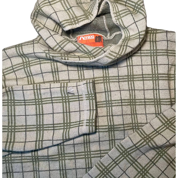 RARE Burton Analog AG UnInc Green Plaid Hoodie - Picture 1 of 7